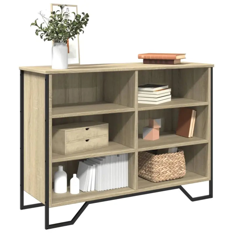 Moderne dressoir met metalen poten en bewerkt hout voor een tijdloze uitstraling - Sonoma eiken / 1 / 101 cm