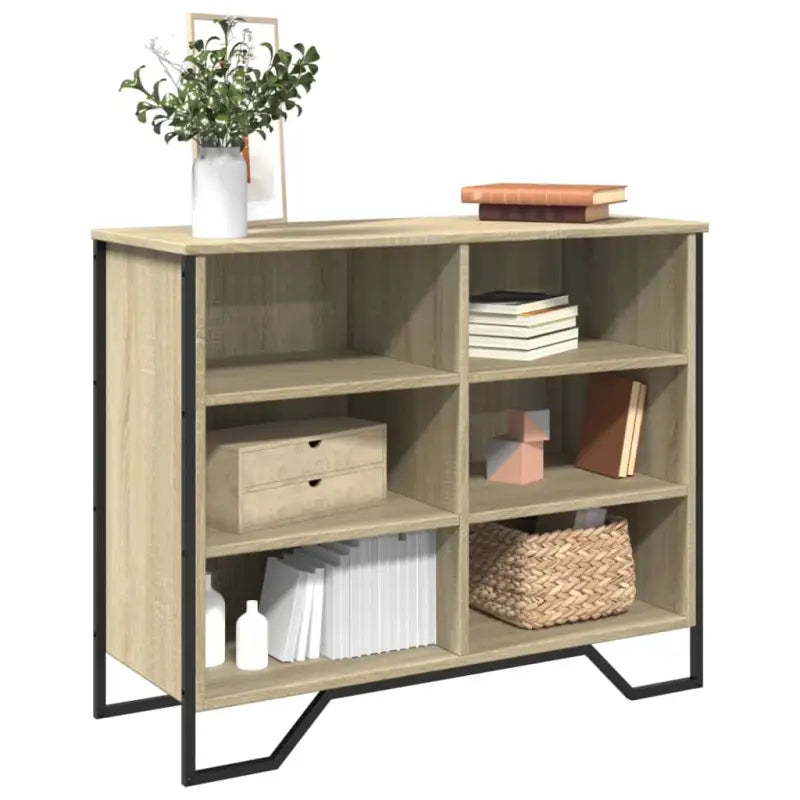Moderne dressoir met metalen poten en bewerkt hout voor een tijdloze uitstraling - Sonoma eiken / 1 / 91 cm - Dressoirs