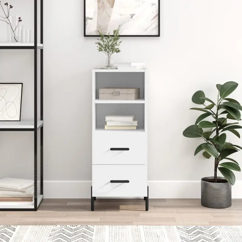 Moderne dressoir met metalen poten en bewerkt hout voor een tijdloze uitstraling - Wit / 1 - Dressoirs & buffetkasten