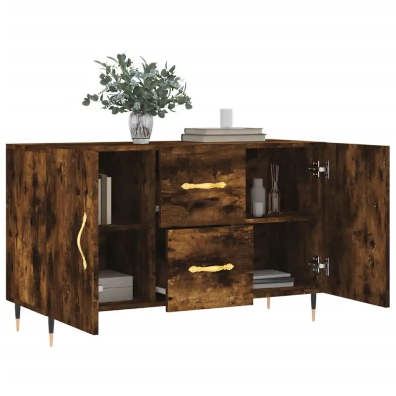 Moderne dressoir met metalen poten en bewerkt hout voor thuis - Dressoirs & buffetkasten