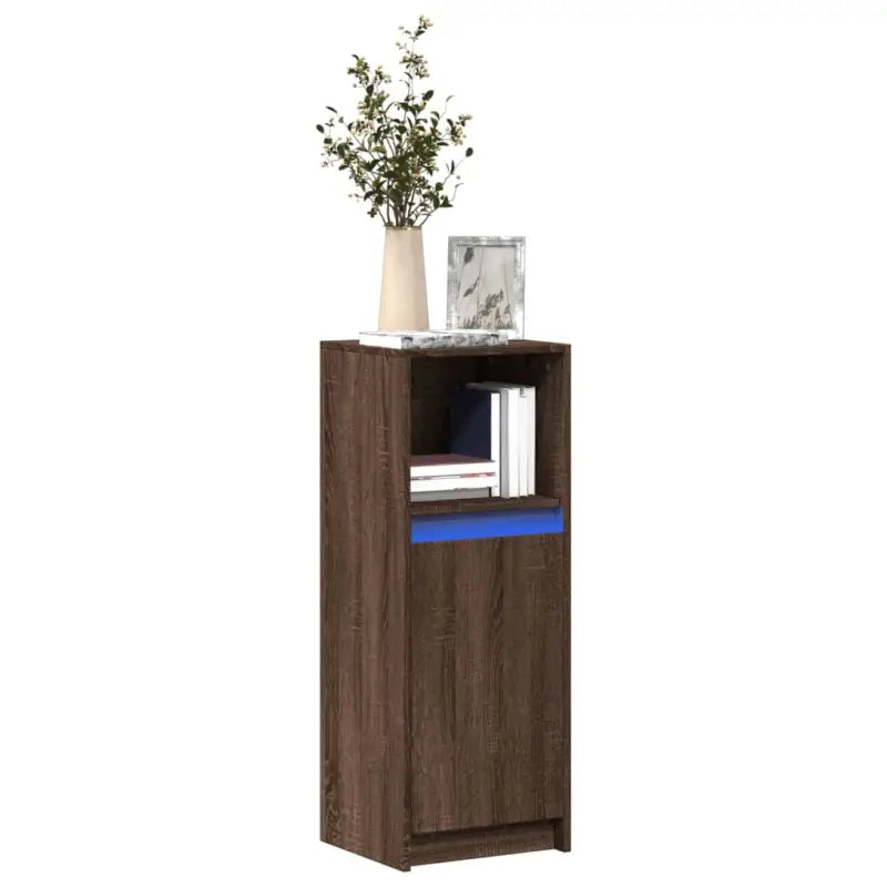 Moderne grijs Sonoma Eiken dressoir met RGB LED-verlichting - bruin eikenkleur / 1 / 38 cm - Dressoirs & buffetkasten