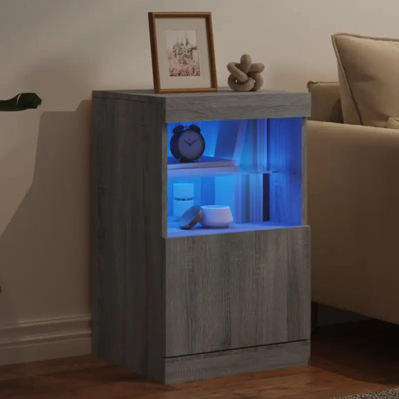 Moderne grijs Sonoma eiken dressoir met RGB LED-verlichting - Dressoirs & buffetkasten