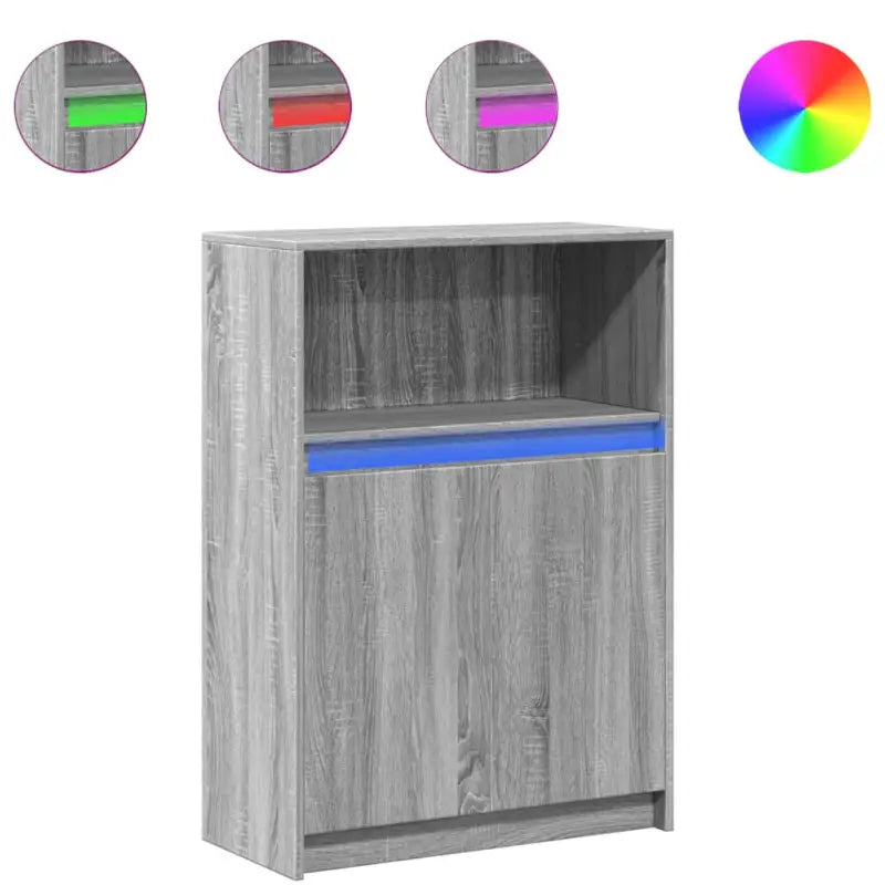 Moderne grijs Sonoma Eiken dressoir met RGB LED-verlichting - Dressoirs & buffetkasten