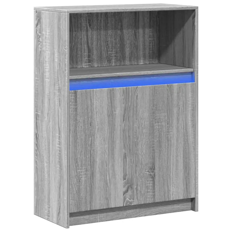 Moderne grijs Sonoma Eiken dressoir met RGB LED-verlichting - Dressoirs & buffetkasten