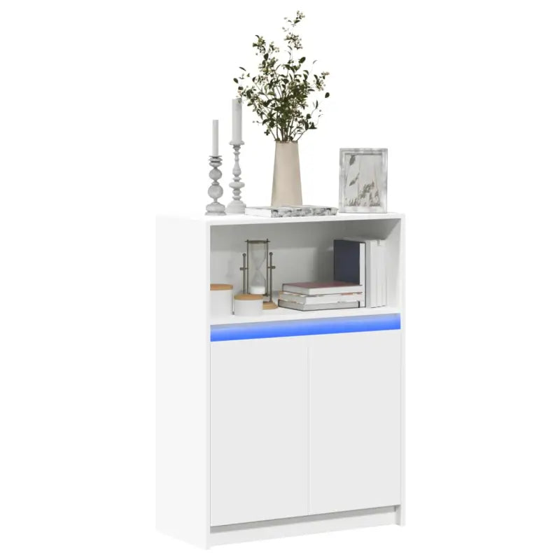 Moderne grijs Sonoma Eiken dressoir met RGB LED-verlichting - Wit / 1 / 72 cm - Dressoirs & buffetkasten
