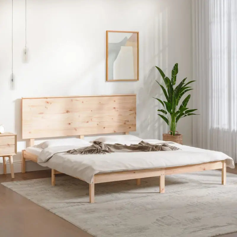 Moderne houten bedframe van massief grenenhout inclusief levering bevat - Naturel / 180 x 200 cm - Bedden & bedframes