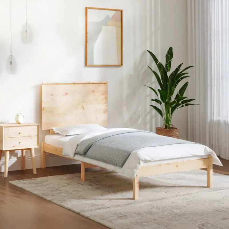 Moderne houten bedframe van massief grenenhout inclusief levering bevat - Naturel / 100 x 200 cm - Bedden & bedframes