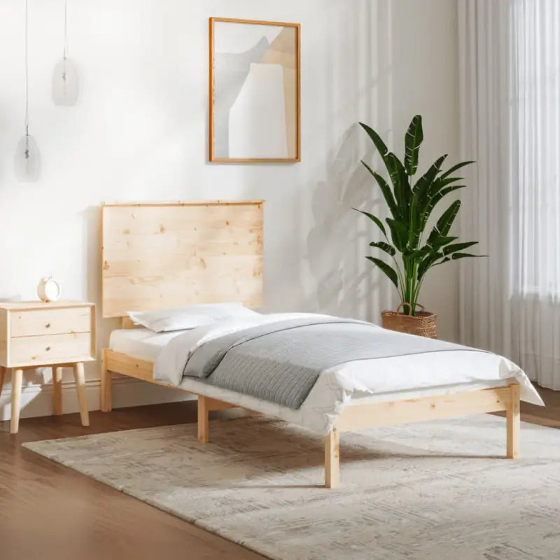 Moderne houten bedframe van massief grenenhout inclusief levering bevat - Naturel / 90 x 200 cm - Bedden & bedframes