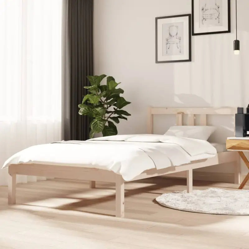 Moderne houten bedframe van massief grenenhout met levering bevat - Naturel / 90 x 190 cm - Bedden & bedframes