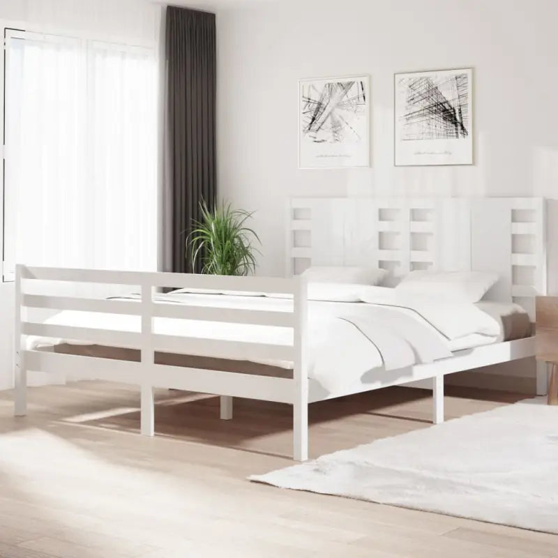 Moderne houten bedframe van massief grenenhout met levering bevat - Wit / 160 x 200 cm - Bedden & bedframes