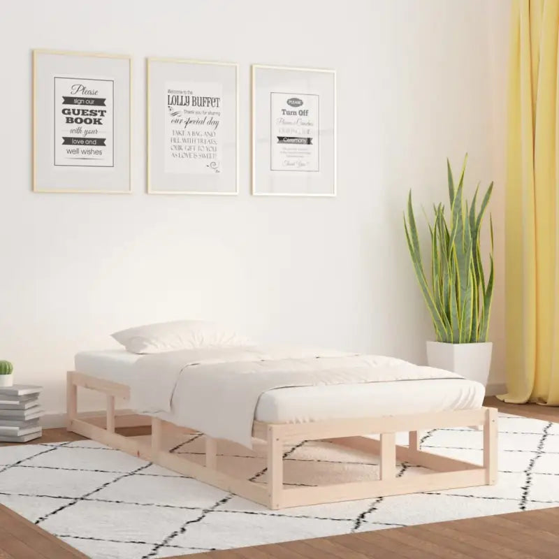 Moderne houten bedframe van massief grenenhout voor een stijlvolle slaapkamer - Naturel / 90 x 200 cm - Bedden &