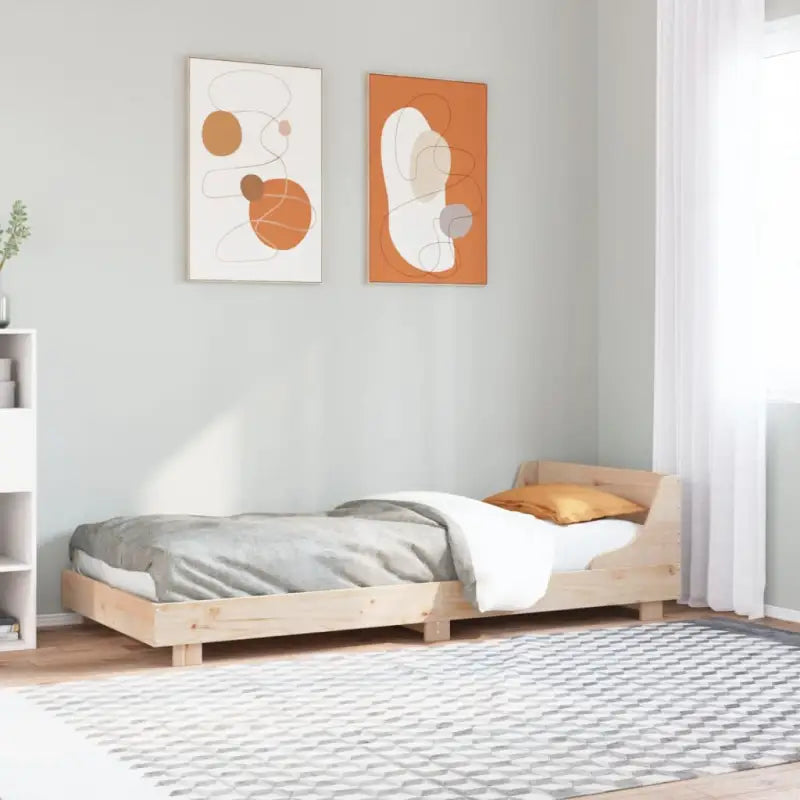 Moderne houten bedframe van massief grenenhout voor een strakke slaapkamer - Naturel / 90 x 200 cm - Bedden & bedframes