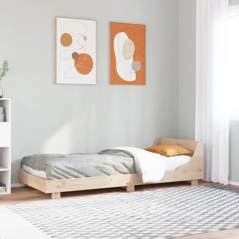 Moderne houten bedframe van massief grenenhout voor een strakke slaapkamer - Naturel / 100 x 200 cm - Bedden & bedframes