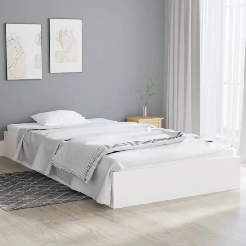 Moderne houten bedframe van massief grenenhout voor stijlvolle slaapkamers - Wit / 100 x 200 cm - Bedden & bedframes