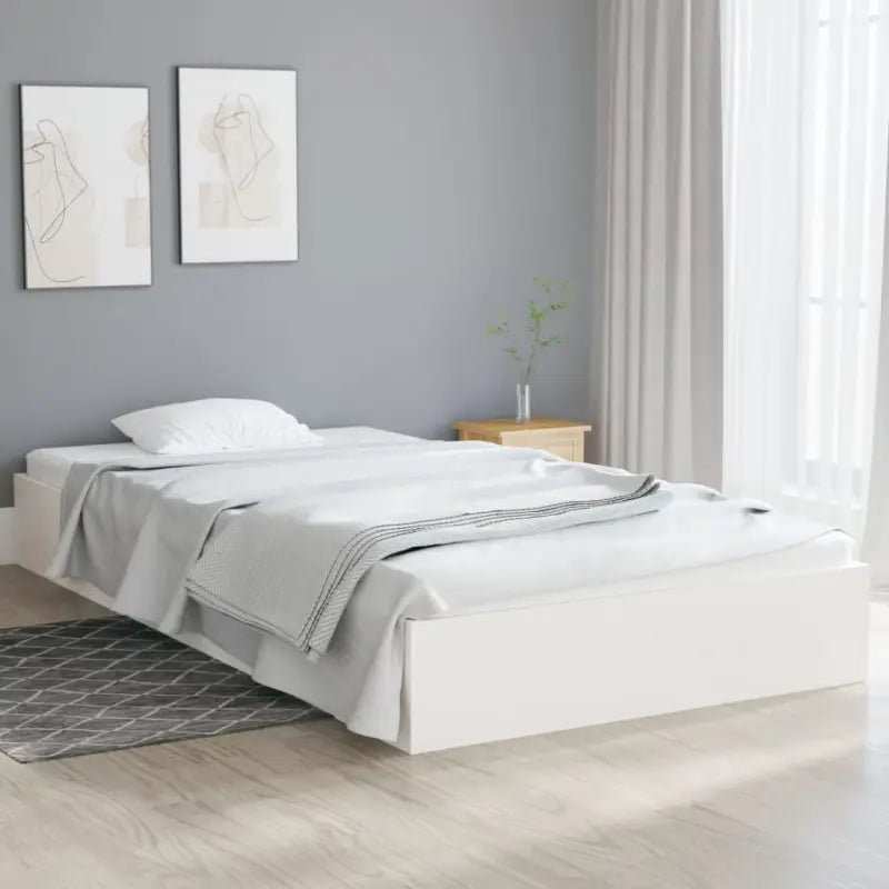 Moderne houten bedframe van massief grenenhout voor stijlvolle slaapkamers - Wit / 90 x 200 cm - Bedden & bedframes