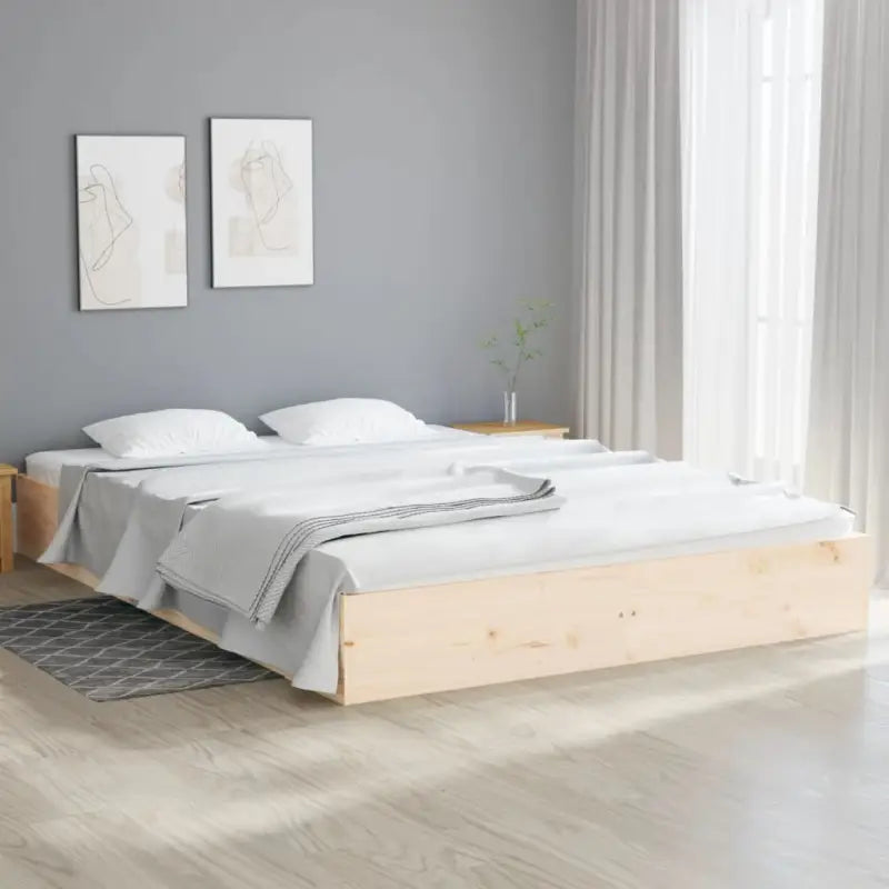 Moderne houten bedframe van massief grenenhout voor stijlvolle slaapkamers - Naturel / 160 x 200 cm - Bedden & bedframes