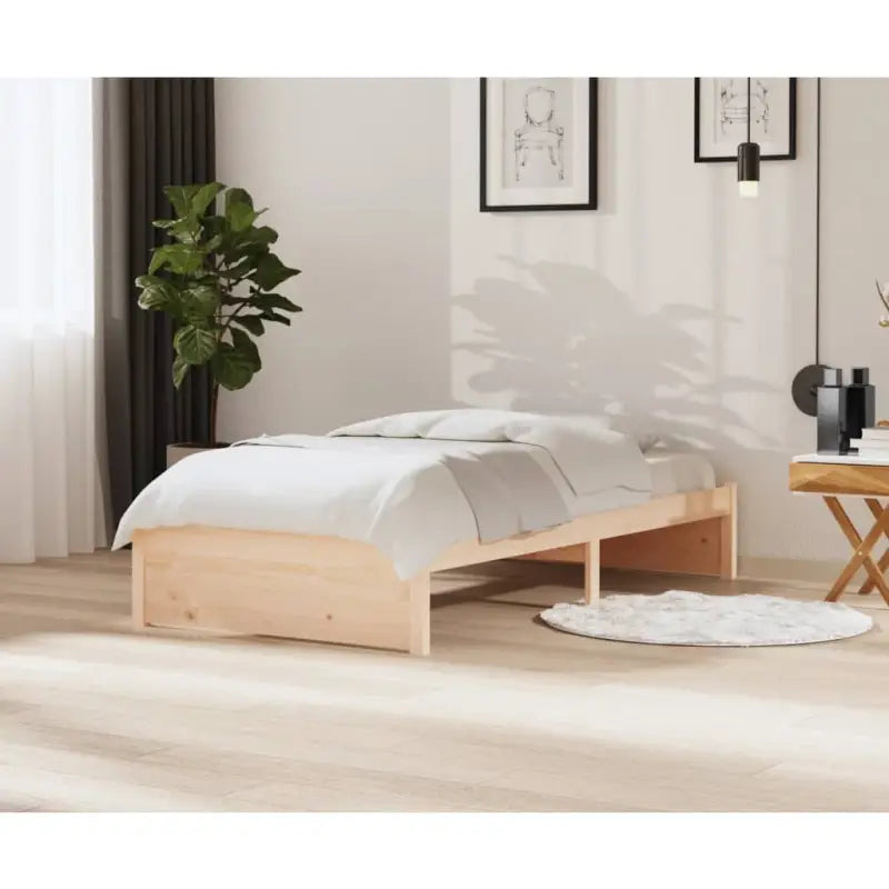 Moderne houten bedframes van massief grenenhout voor een stijlvolle slaapkamer - Naturel / 100 x 200 cm - Bedden &