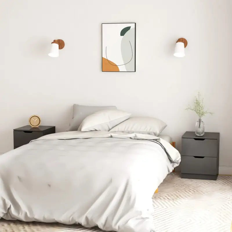 Moderne nachtkastje van bewerkt hout met duurzame charme - Grijs / 2 - Nachtkastjes