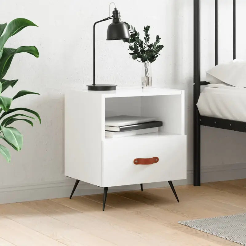 Moderne Nachtkastjes van bewerkt hout met duurzame finish - Hoogglans wit / 1 - Nachtkastjes