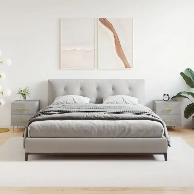 Moderne nachtkastjes van grijs sonoma eiken bewerkt hout - Betongrijs / 2 - Nachtkastjes