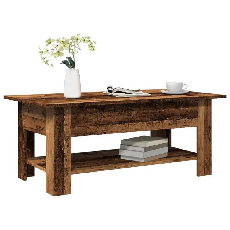 Moderne Salontafel met Opbergvak in Bewerkt Hout - Oud hout / 102 x 55 x 42 cm / 1 - Salontafels
