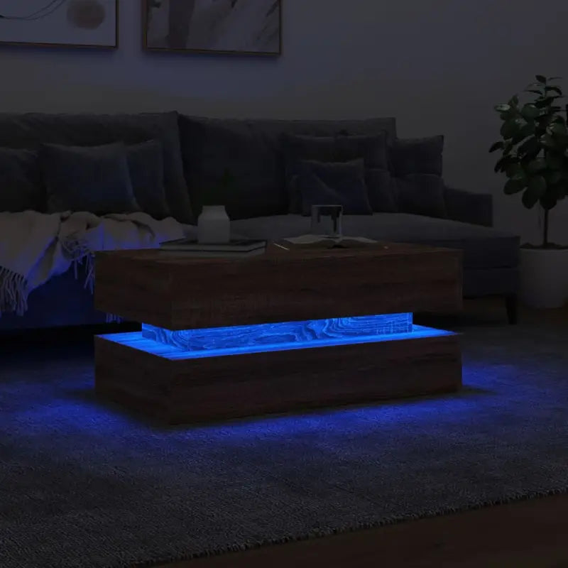 Moderne salontafel met RGB LED-verlichting en duurzaam bewerkt hout - Salontafels