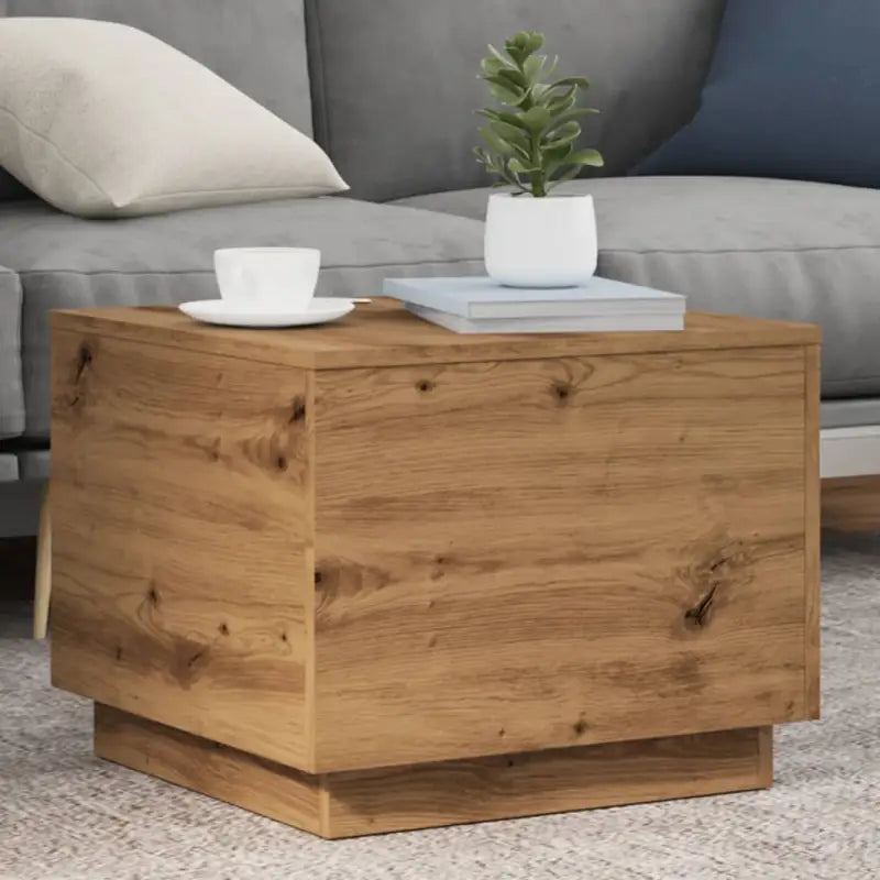 Moderne salontafel met RGB LED-verlichting en duurzaam bewerkt hout - artisanaal eikenkleurig / 1 / 50 cm - Salontafels