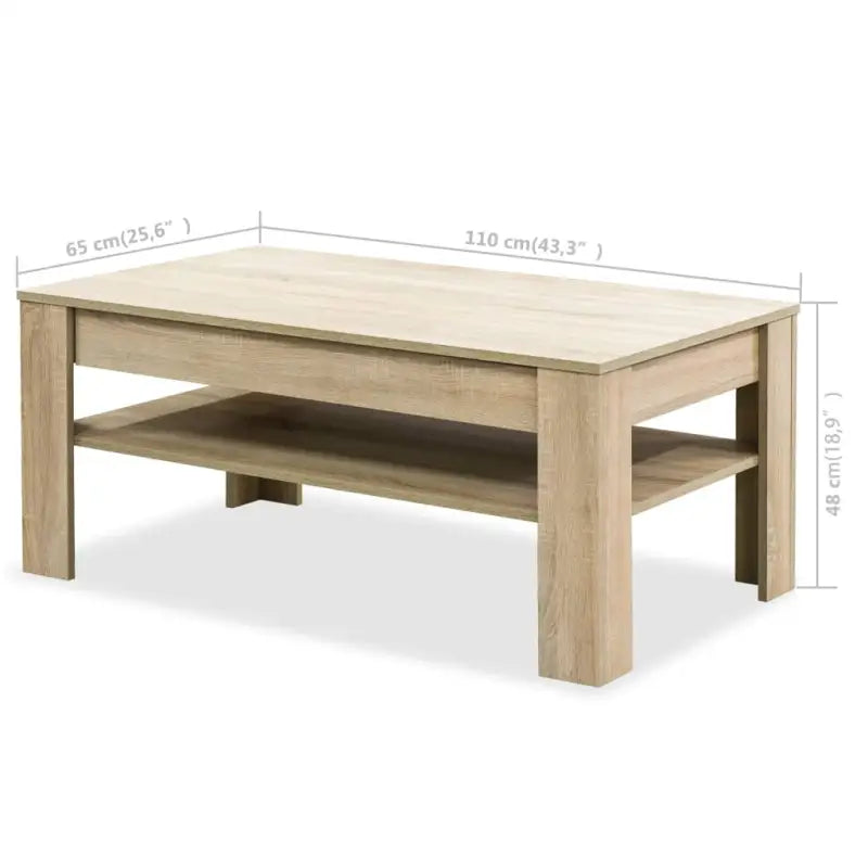 Moderne salontafel van bewerkt hout met PVC-randen - Salontafels