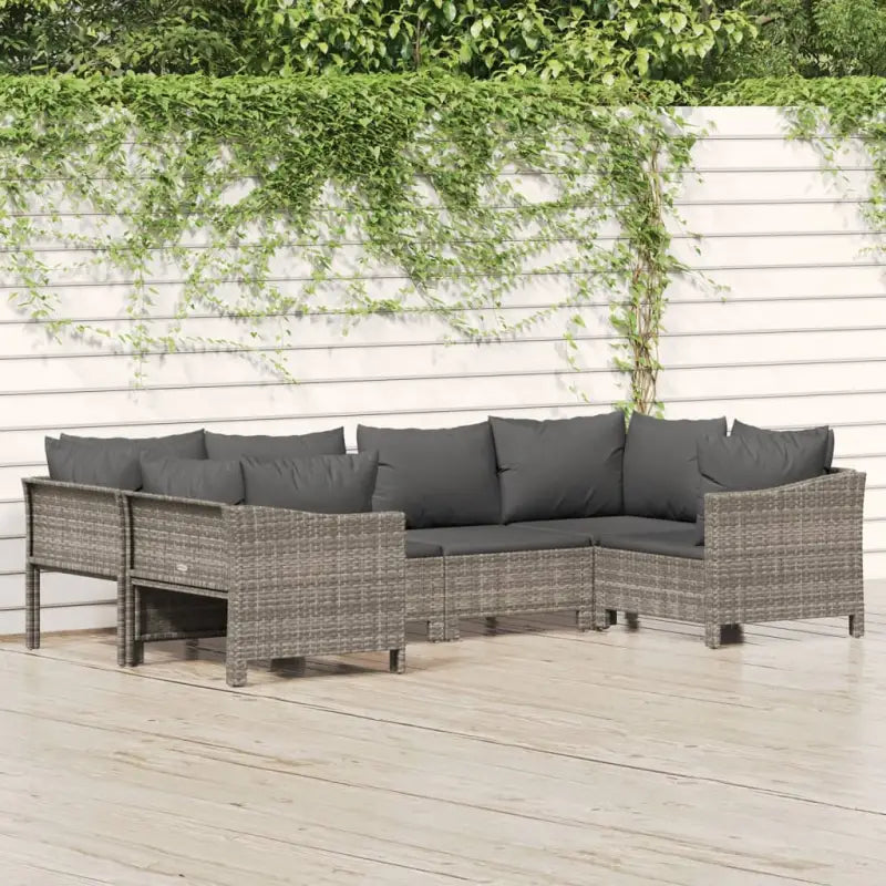 Moderne tuin loungeset met poly rattan en armleuning links - Tuinsets
