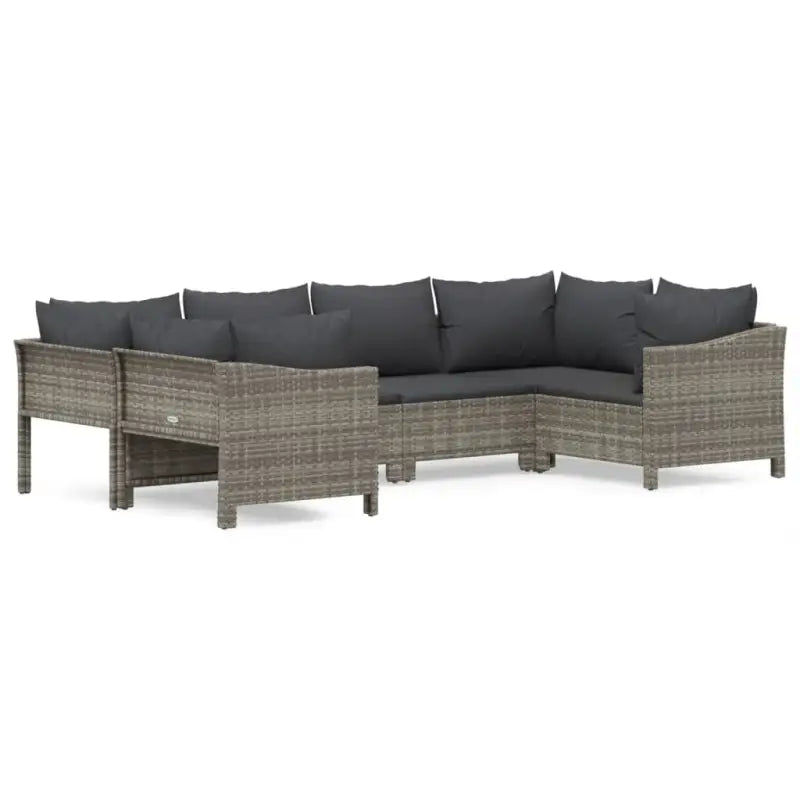 Moderne tuin loungeset met poly rattan en armleuning links - Tuinsets