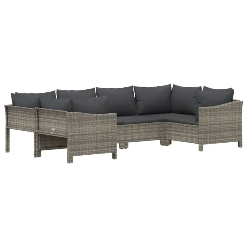 Moderne tuin loungeset met poly rattan en armleuning links - Tuinsets