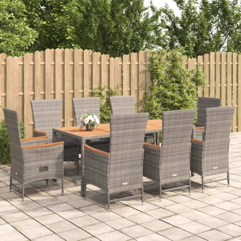 Moderne Tuinset van Poly Rattan voor Eten en Relaxen - 190 cm tafellengte / 1 / 8x stoel + Tafel - Tuinsets