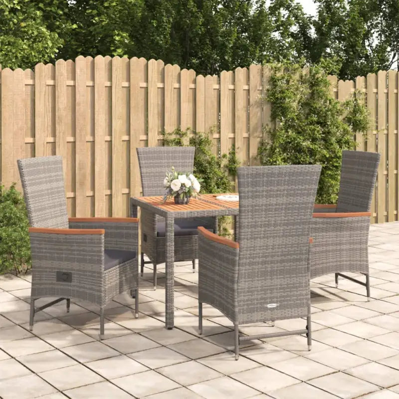 Moderne Tuinset van Poly Rattan voor Eten en Relaxen - 90 cm tafellengte / 1 / 4x stoel + tafel - Tuinsets