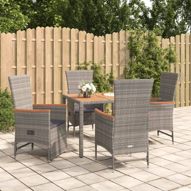 Moderne Tuinset van Poly Rattan voor Eten en Relaxen - 90 cm tafellengte / 1 / 2x stoel + 2x Fauteuil + Tafel - Tuinsets