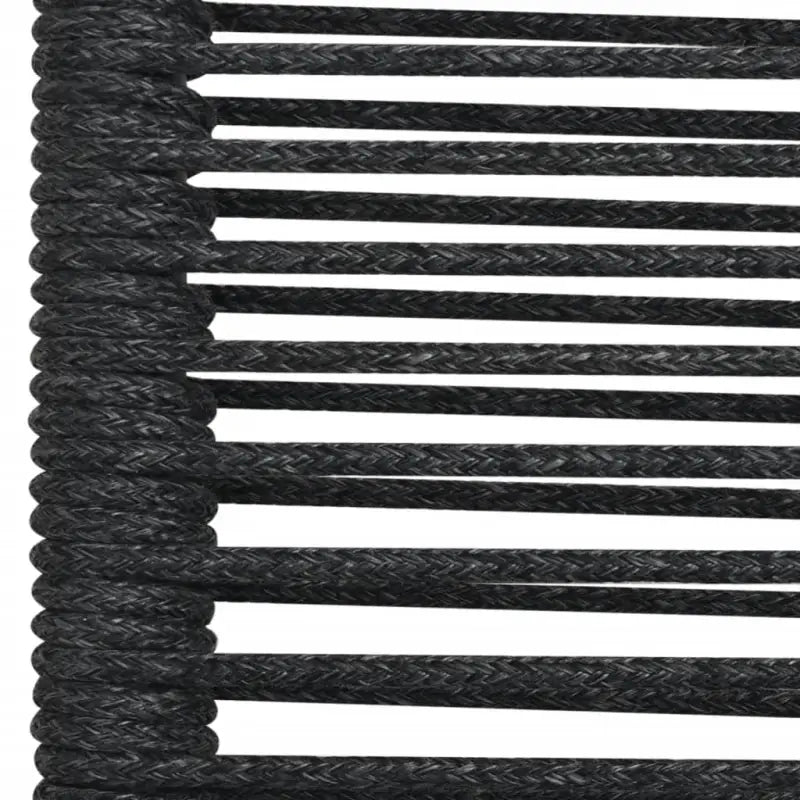 Moderne tuinstoel met katoenen touw en zwart gepoedercoat staal - Tuinsets