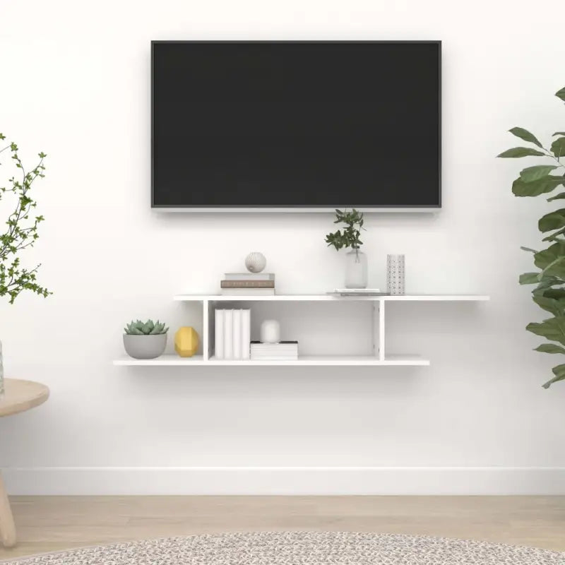 Moderne wandplank van bewerkt hout voor tv en accessoires - Wandplanken