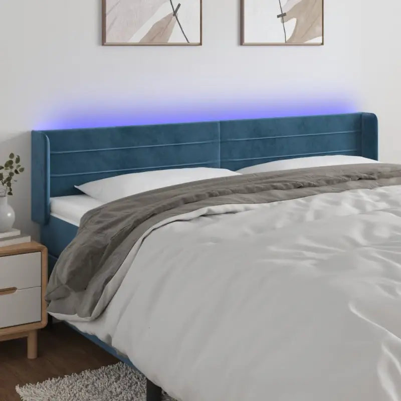 Moderno LED Hoofdbord en Voetbord voor Elke Slaapkamer - Donkerblauw / 163 x 16 x 78/88 cm / 1 - Hoofdborden