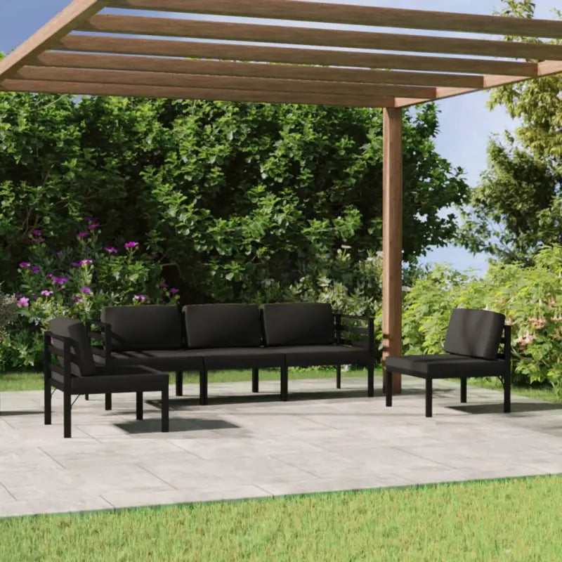 Modulair design loungeset voor stijl en comfort in de tuin - 2x hoek + 3x midden - Tuinsets