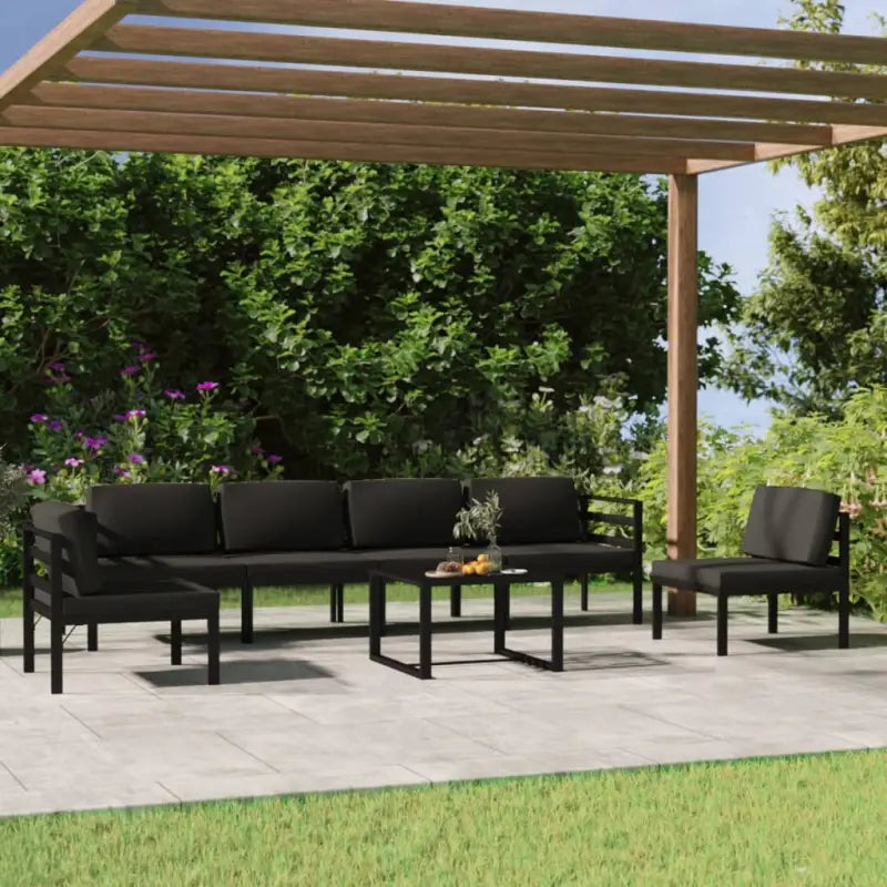 Modulair design loungeset voor stijl en comfort in de tuin - 2x hoek + 4x midden + Tafel - Tuinsets
