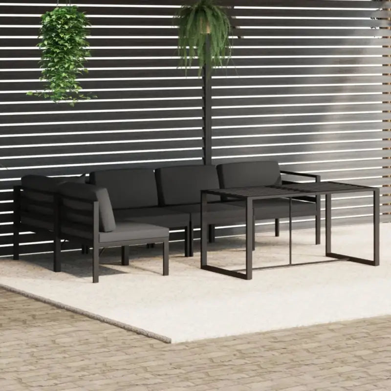 Modulair design tuinset van aluminium voor stijl en comfort - 2x hoek + 3x midden + Tafel - Tuinsets