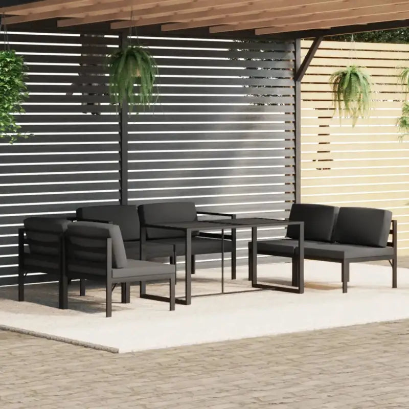 Modulair design tuinset van aluminium voor stijl en comfort - 4x midden + 2x hoek + Tafel - Tuinsets