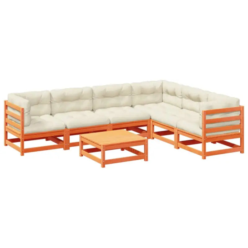 Modulair loungeset van massief grenenhout voor een comfortabele zitervaring - Tuinsets