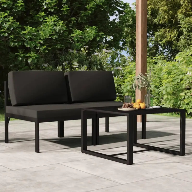 Modulair ontwerp loungeset voor stijl en comfort in de tuin - 2x midden + Tafel - Tuinsets