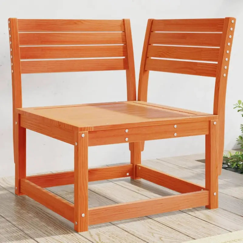 Modulair tuinbank van geïmpregneerd grenenhout met comfortabele kussens - Wasbruin / zonder kussens / 1 - Loungebanken