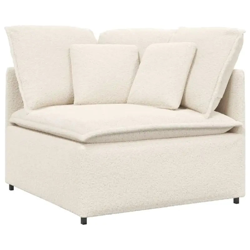 Modulaire bank in gekrulde wolachtige stof voor een luxe zithoek - Banken