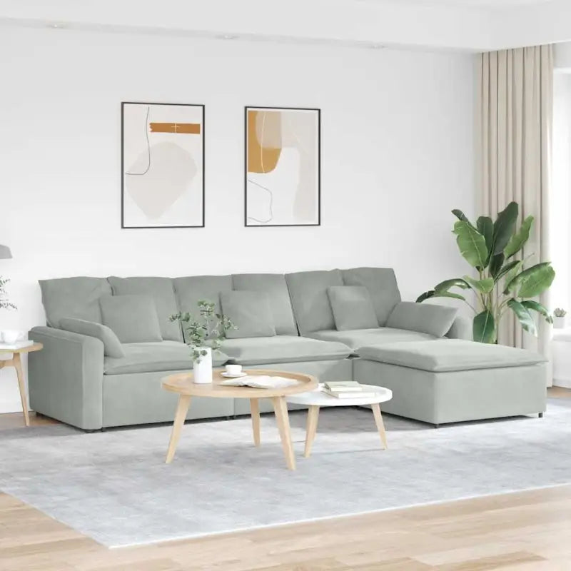 Modulaire bank met elegante vormgeving en perfecte afmetingen zitting - Lichtgrijs - Bankelementen