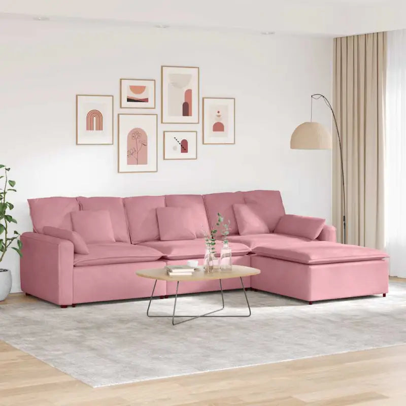 Modulaire bank met elegante vormgeving en perfecte afmetingen zitting - Roze - Bankelementen