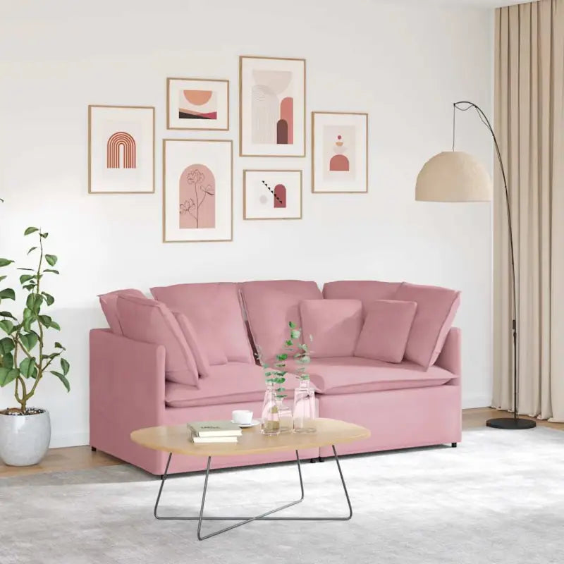 Modulaire bank met groot kussen voor dagelijks gebruik en elegant design - Roze - Banken