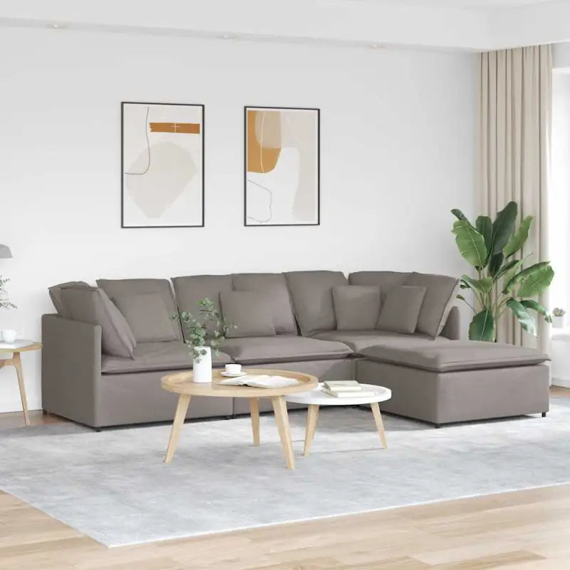 Modulaire bank met verstelbare afmetingen en elegant design voor je woonkamer - Taupe - Banken