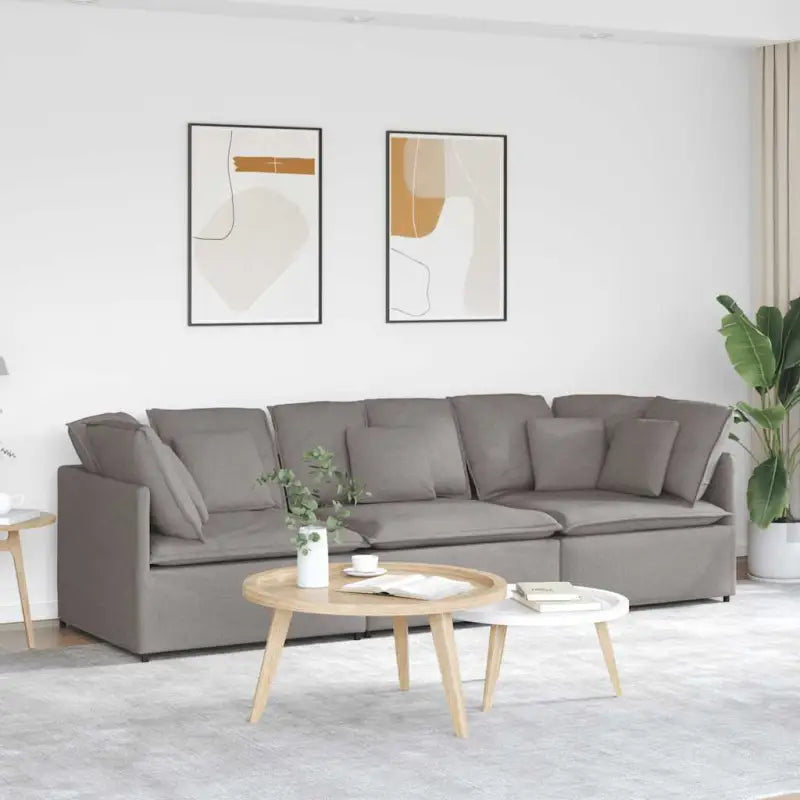 Modulaire bank voor dagelijks gebruik met elegante design en totale afmetingen - Taupe - Banken